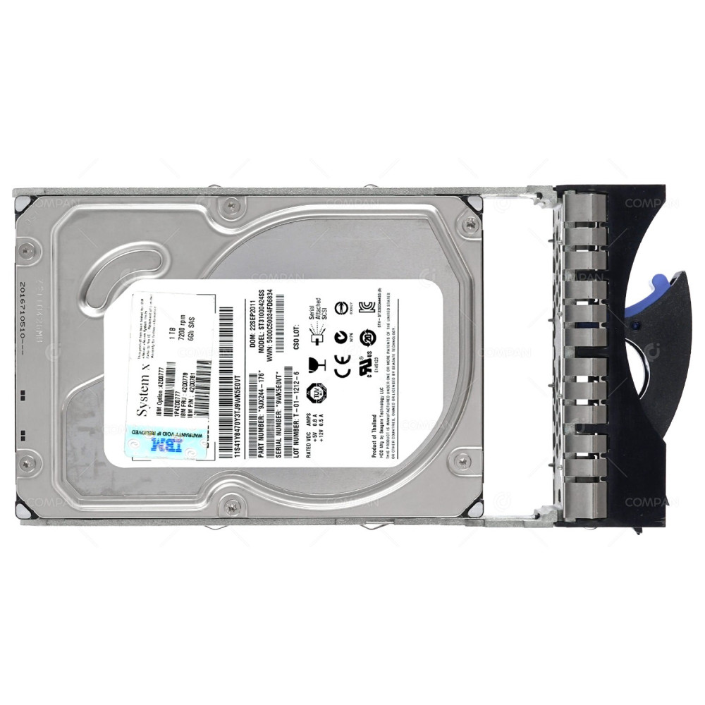 42D0778 IBM HDD 1TB 7.2K NL SAS 6G 3.5" LFF HOT-SWAP